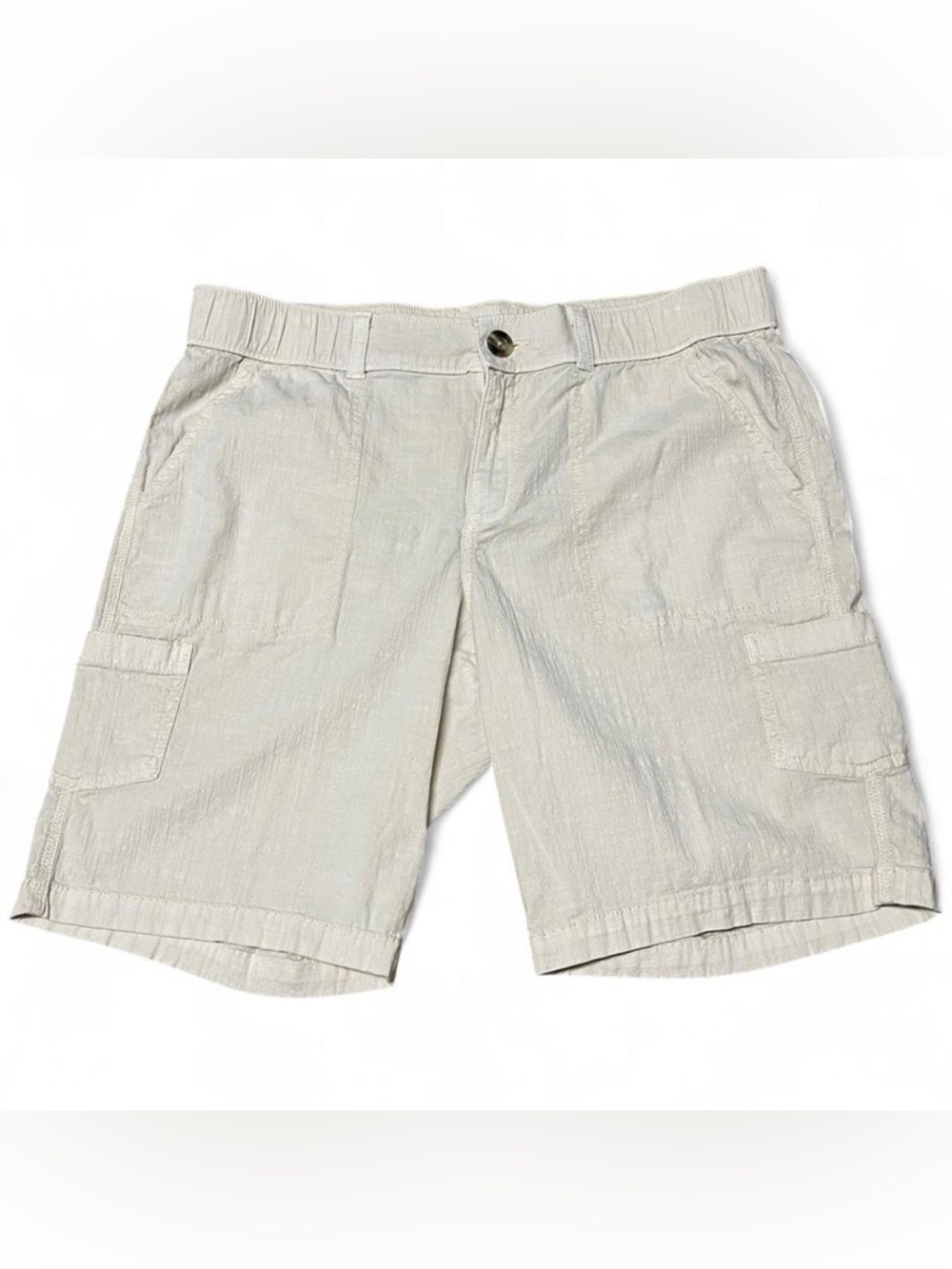 Unbranded Men’s Chino Linen Shorts Size 34 Beige Summer Lightweight Breathable